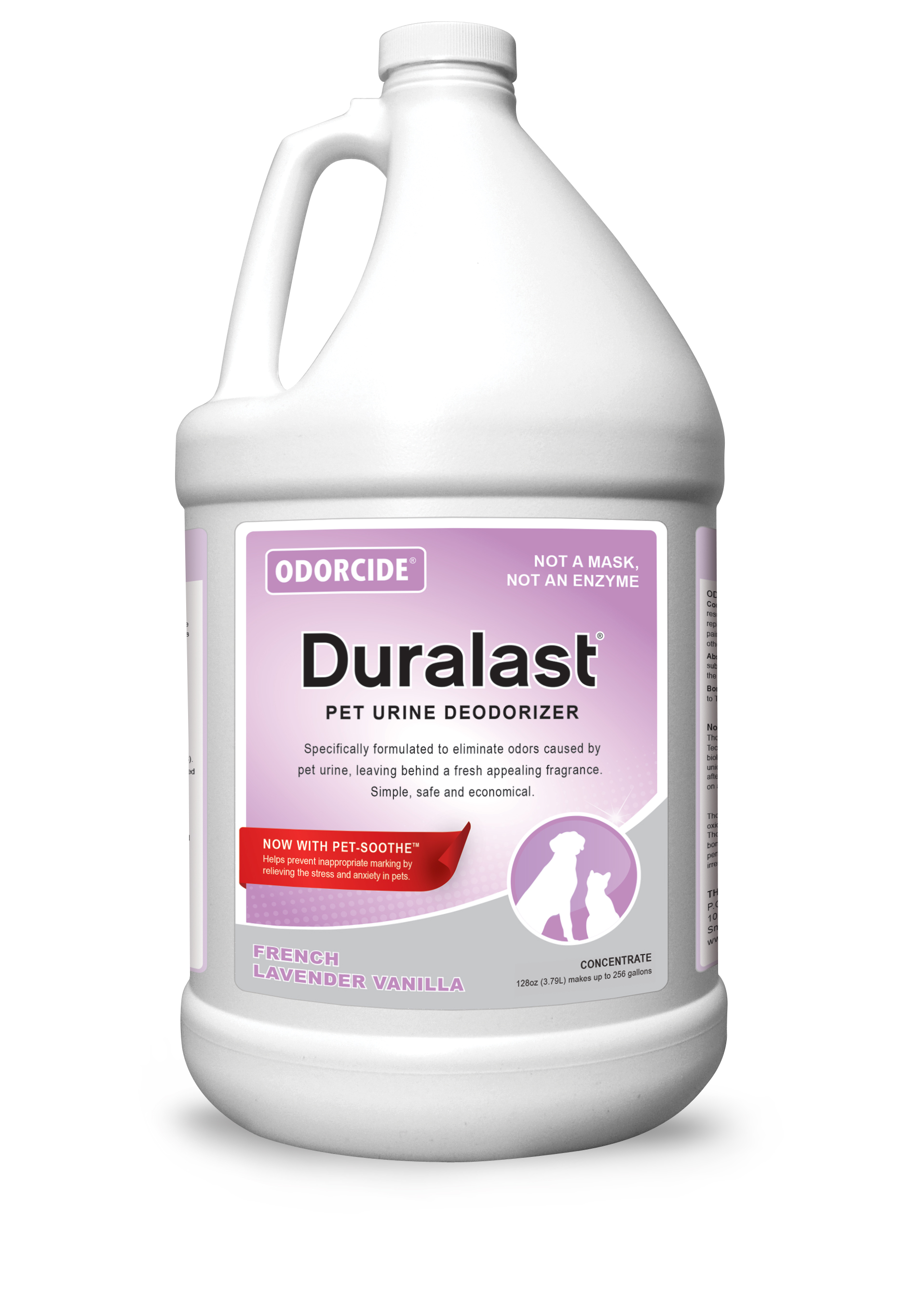 (image for) Odorcide Duralast, Pet Urine Deodorizer, French Lavendar Vanilla, Case of 4 x 1gal Bottles